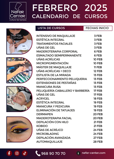 CALENDARIO CURSOS FEBRERO 2025