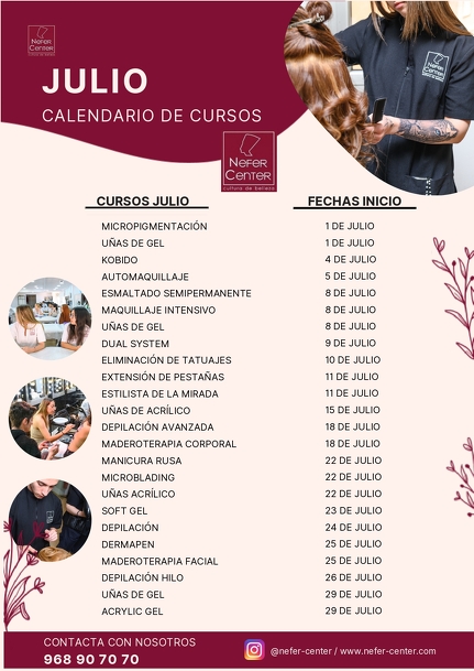 CALENDARIO CURSOS JULIO