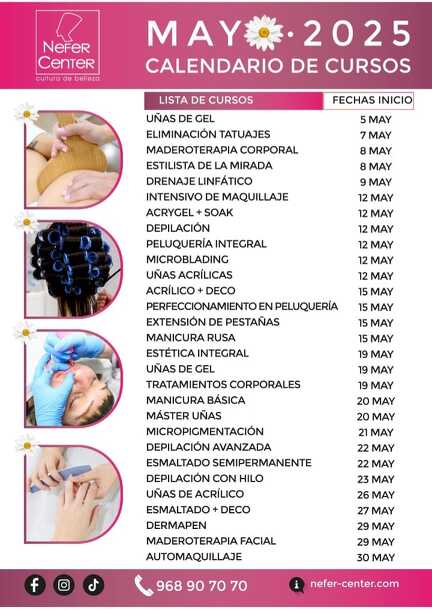 CALENDARIO CURSOS MAYO 2025