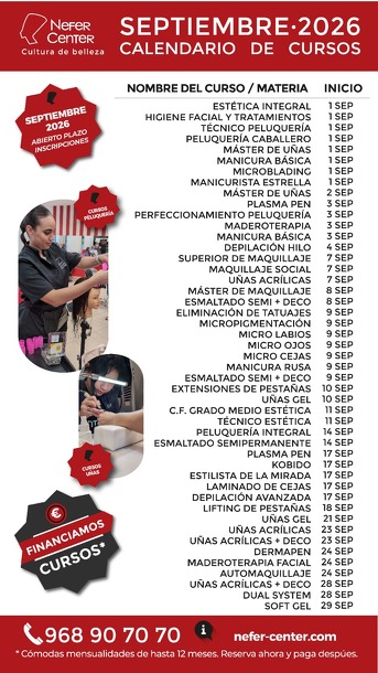 CALENDARIO CURSOS SEPTIEMBRE 2026