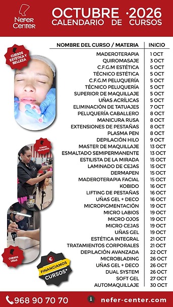 CALENDARIO CURSOS OCTUBRE 2026